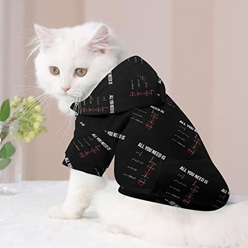 כל מה שאתה צריך זה אהבה קפוצ'ונים של כלבים מתמטיקה סוודר בוגי חיות מחמד בגדי חורף 3D הדפס מעיל מעיל עם קפיסה של חתול