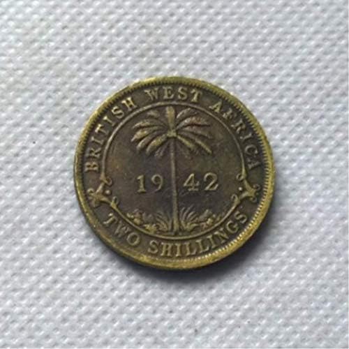 עותק קוקריט 1942 ג'ורג 'החמישי המערב הבריטי אפריקה 2 שילינגס בריטניה מטבע-ריפליקה בריטניה הגדולה דולר סילבר דולר פנס מטבע זהב מטבע מזכרת מלכותית