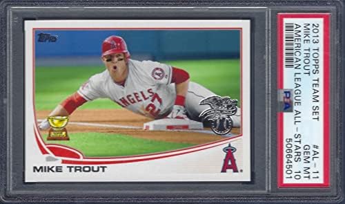 PSA 10 Mike Trout 2013 Topps All Star Gold Rookie Cup Licked PSA Gem Mint 10 Angels Superstar MVP