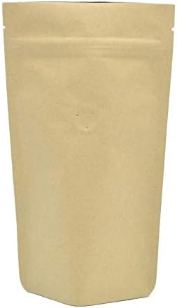 חבילת קנדימן נייר קראפט קל שקיק רוכסן לעמוד לפולי קפה עם שסתום חד כיווני