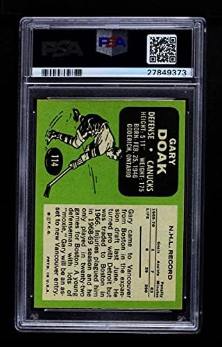 1970 Topps 114 Gary Doak Vancouver Canucks PSA PSA 8.00 Canucks