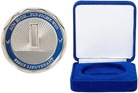 חיל האוויר של ארצות הברית USAF ראשונה סגן דירוג אתגר מטבע ותיבת תצוגה קטיפה כחולה