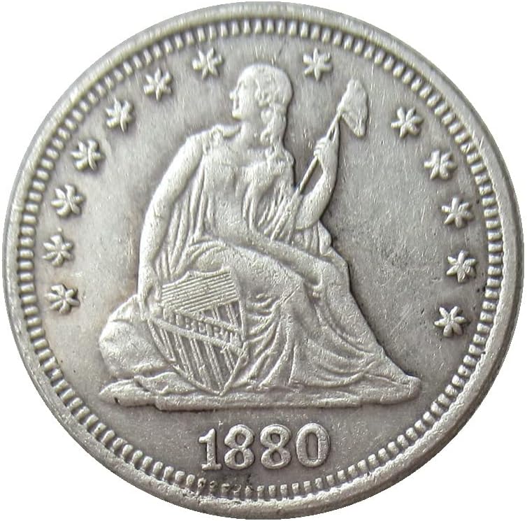 ארהב 25 סנט דגל 1880 מטבע זיכרון מצופה כסף מצופה כסף